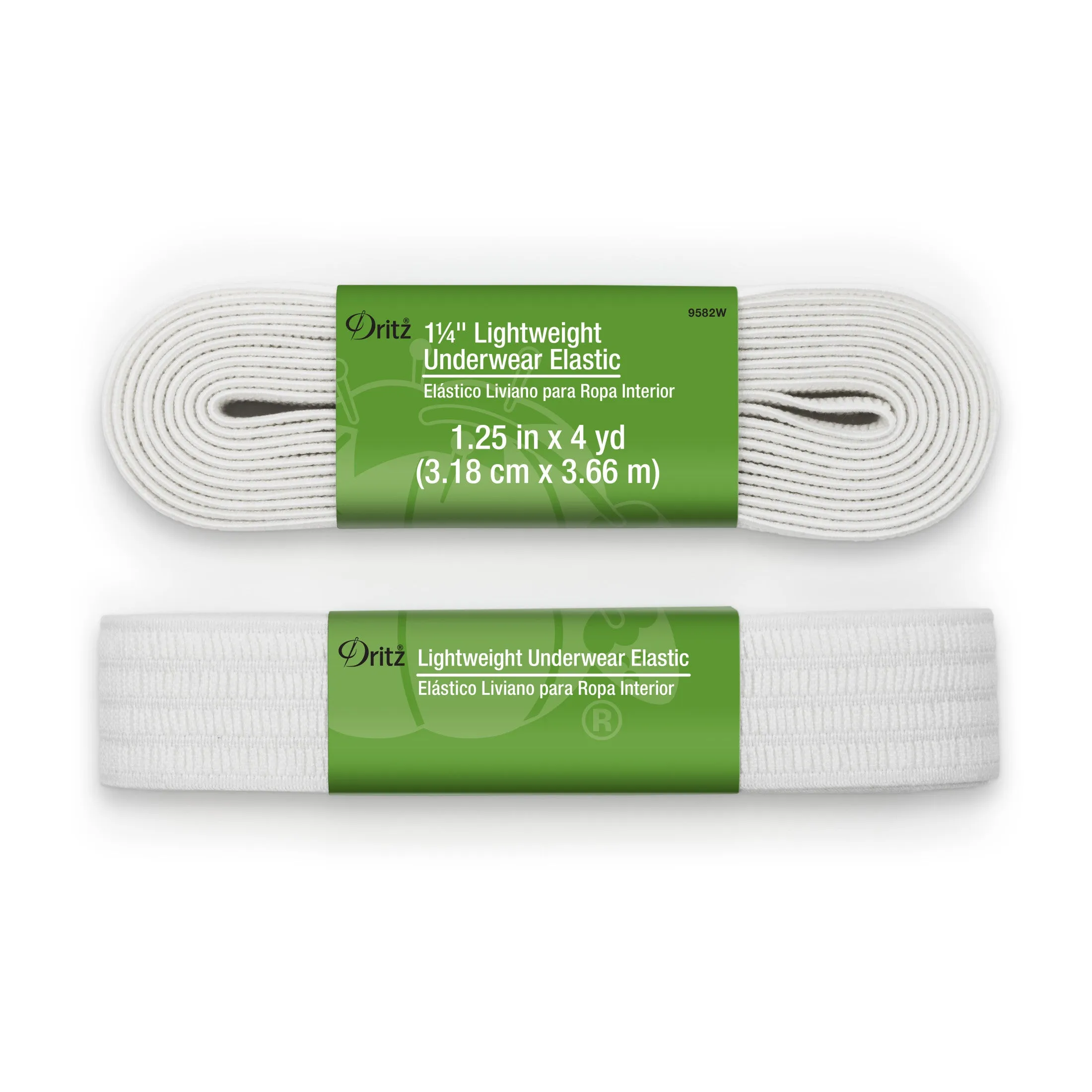 1-1/4" Lightweight Underwear Elastic, White, 4 yd