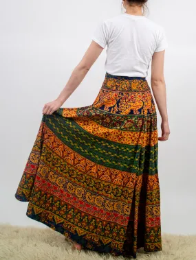 1970s Indian Cotton Maxi Wrap Skirt