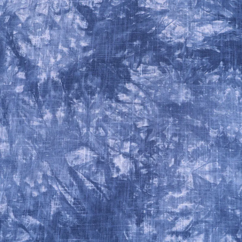 200CM REMNANT Linen and Viscose - Tie Dye - Blue