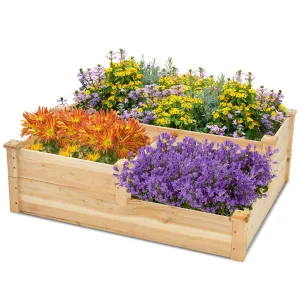 3-Tier Raised Garden Bed for Vegetable and Flower-Natural