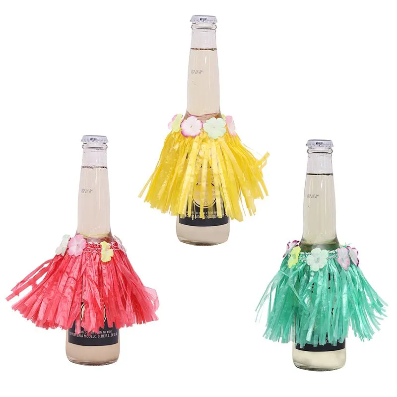 3pk Hula Skirt Drink Covers