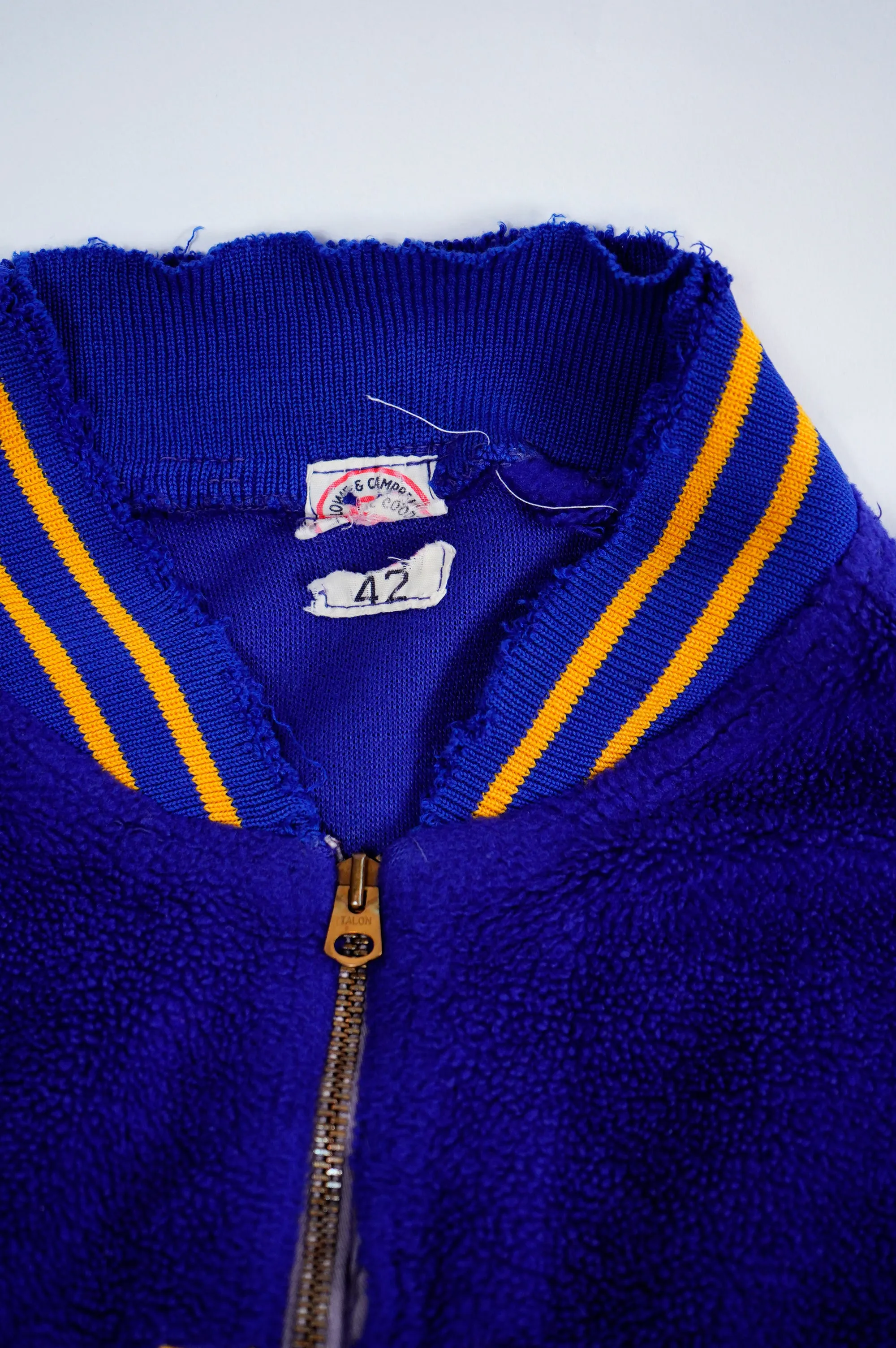 50's "LOWE & CAMPBELL" -"GAYLORD" Fleece Studium Pullover Jacket-