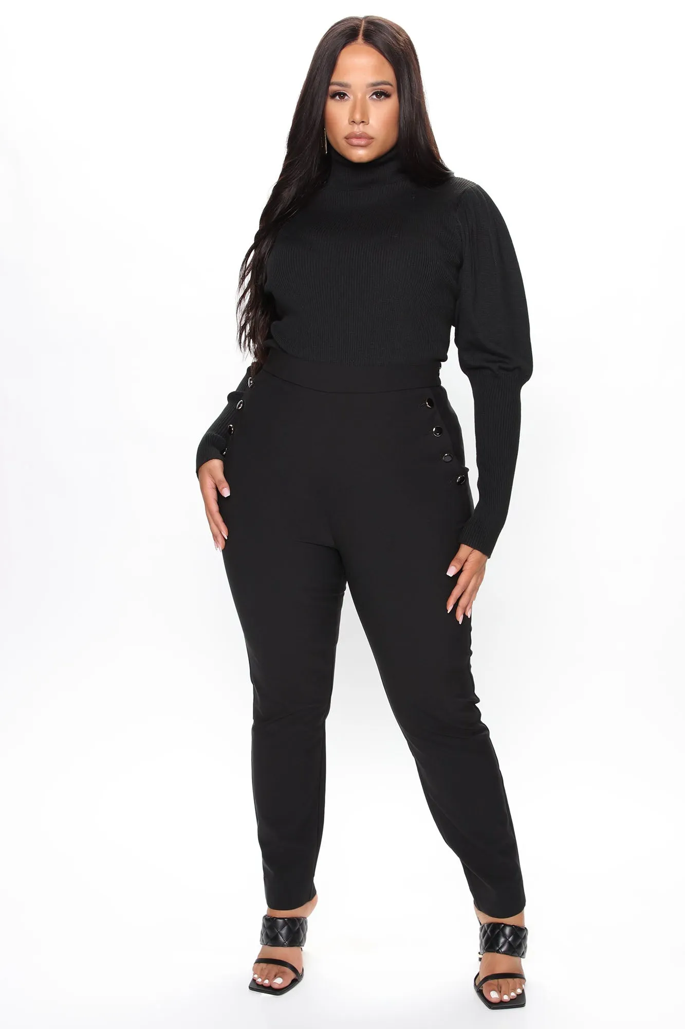 Adored By You Turtleneck Sweater - Black