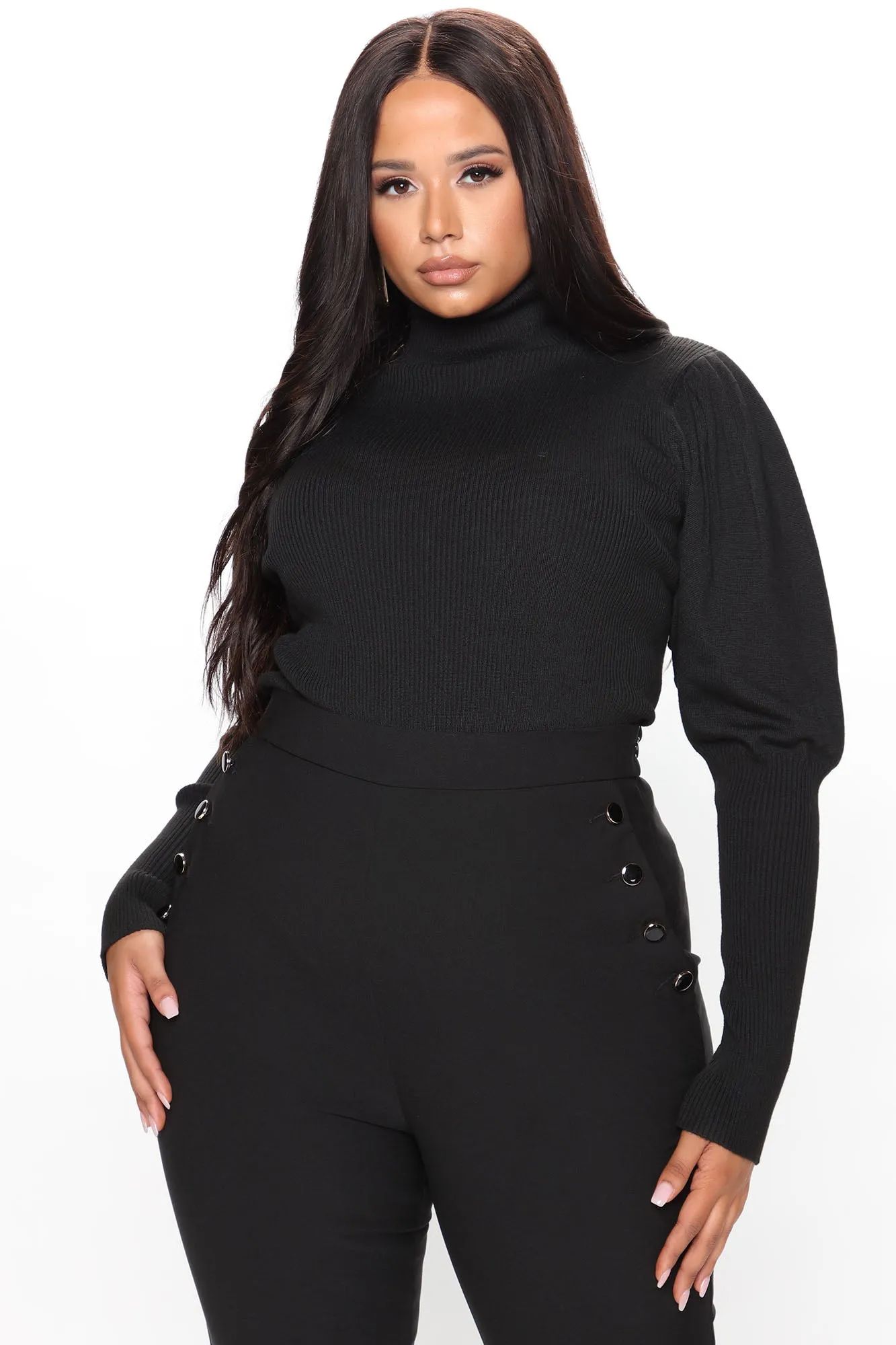 Adored By You Turtleneck Sweater - Black