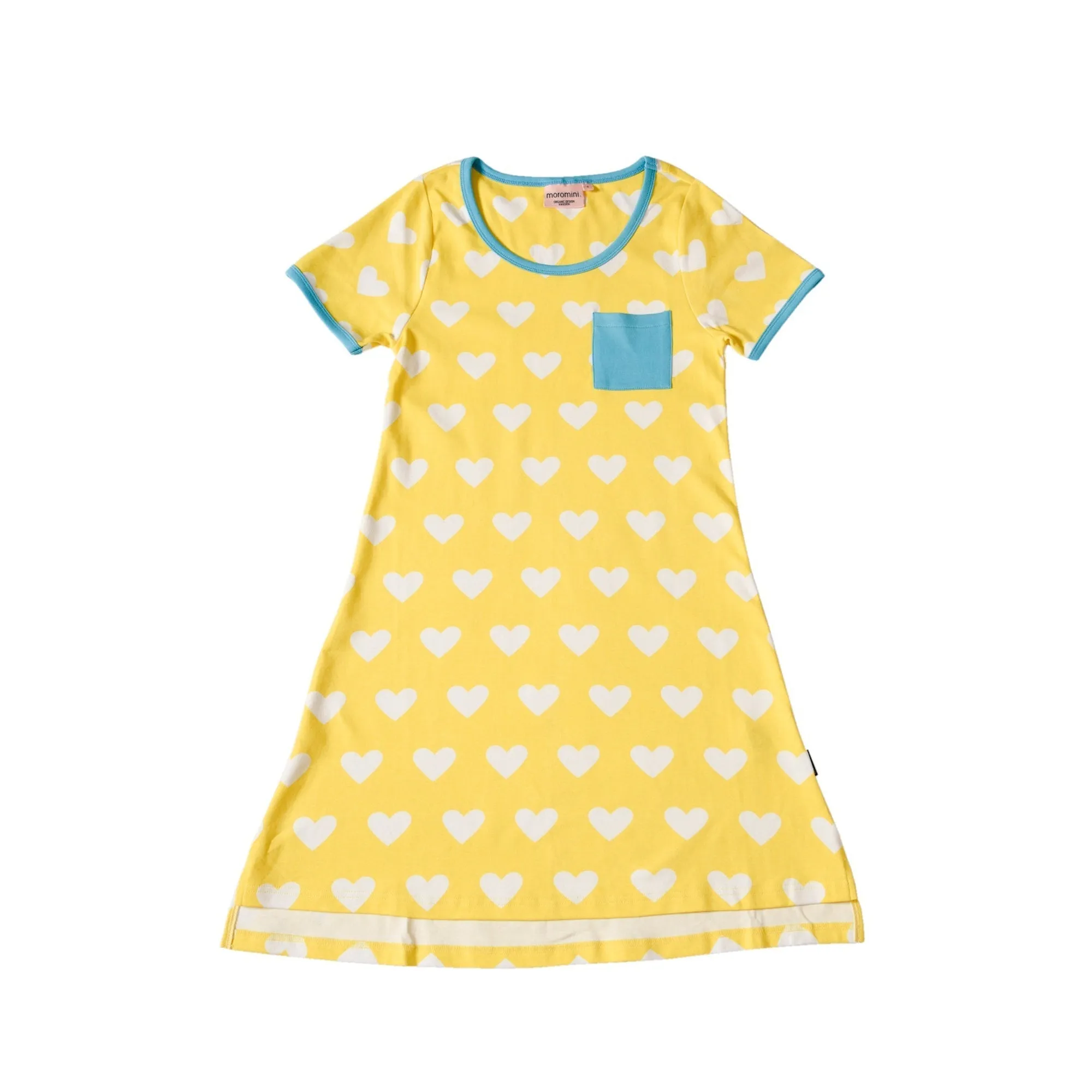 Adult's Yellow Hearts Short Sleeve A-Line Dress - 2 Left Size S & XL