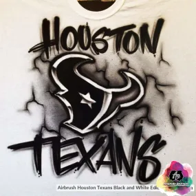 Airbrush Houston Texans Black and White Edition Shirt Design