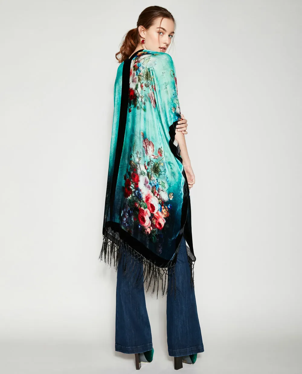 ALICE IN PARIS SILK VELVET KIMONO