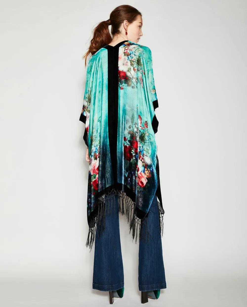 ALICE IN PARIS SILK VELVET KIMONO