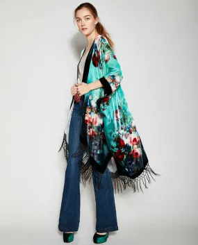 ALICE IN PARIS SILK VELVET KIMONO