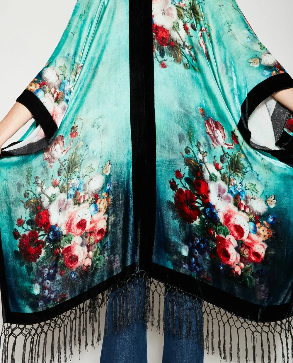 ALICE IN PARIS SILK VELVET KIMONO