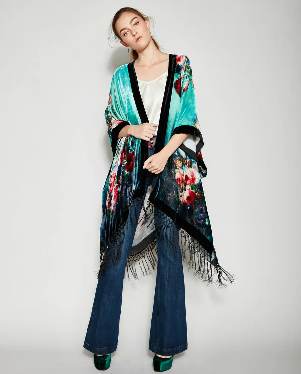 ALICE IN PARIS SILK VELVET KIMONO