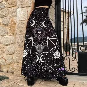 All Seeing Bat Eye Magick Maxi Skirt