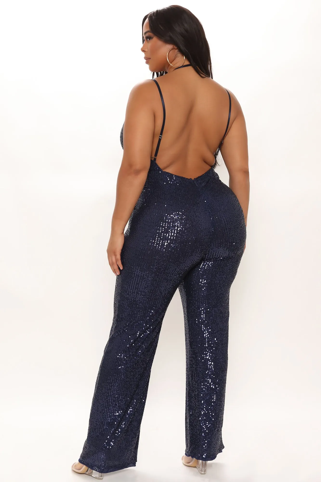 All That Shine Sequin Jumpsuit - Navy