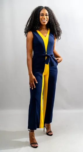 Allen Kay MSCJ2933 Color Block Jumpsuit