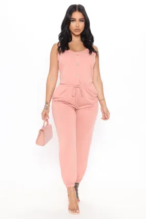 Always On Time Jumpsuit - Mauve