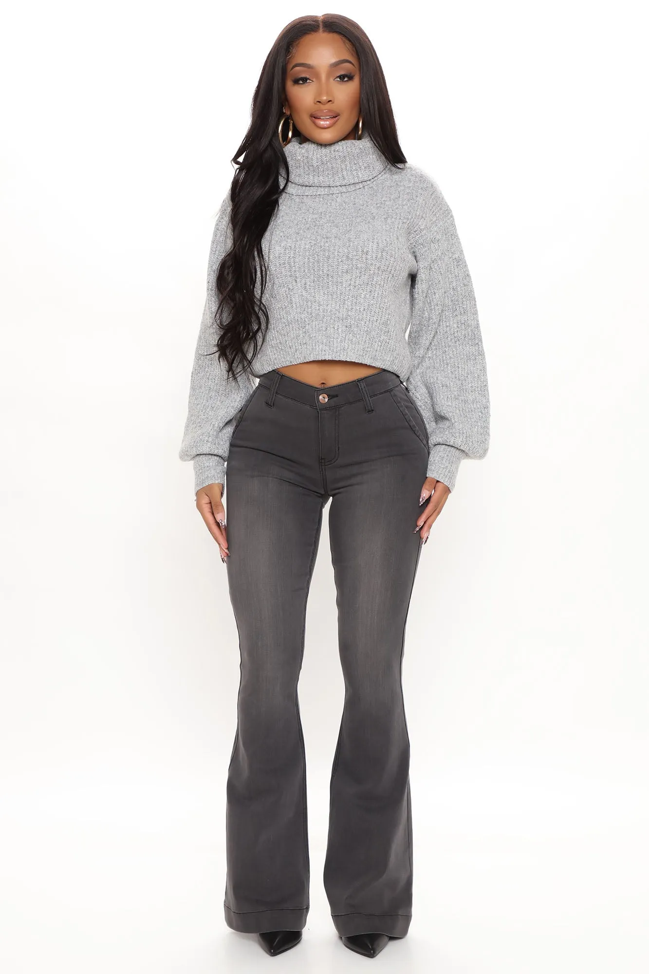 Always Stay The Same Turtleneck Sweater - Heather Grey