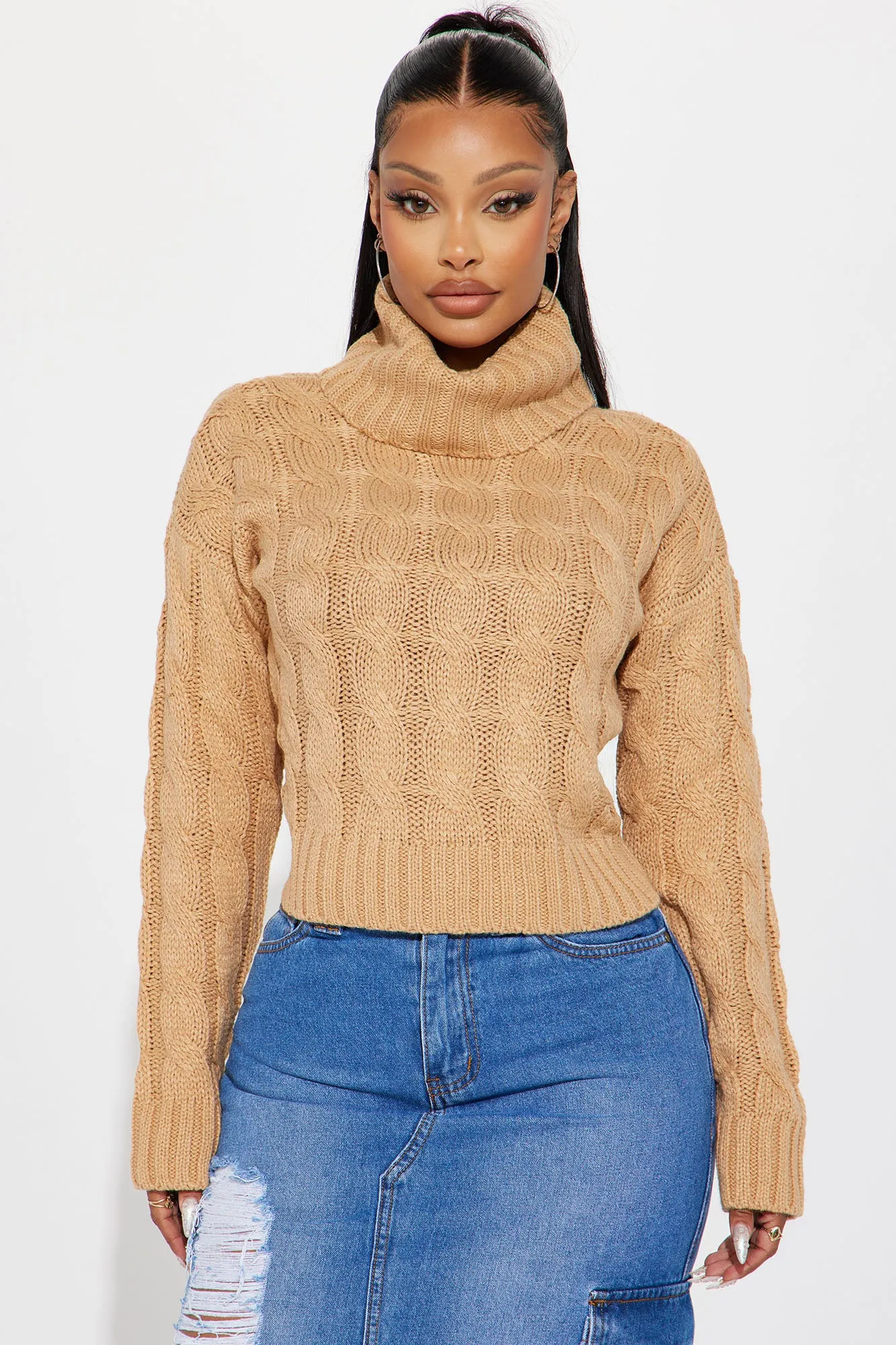 Anderson Cable Knit Sweater - Tan