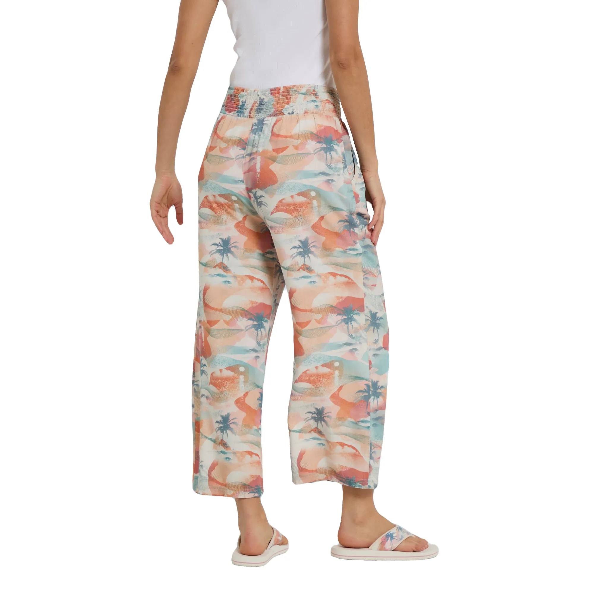 Animal Womens/Ladies Tassia Recycled Palm Tree Cropped Trousers