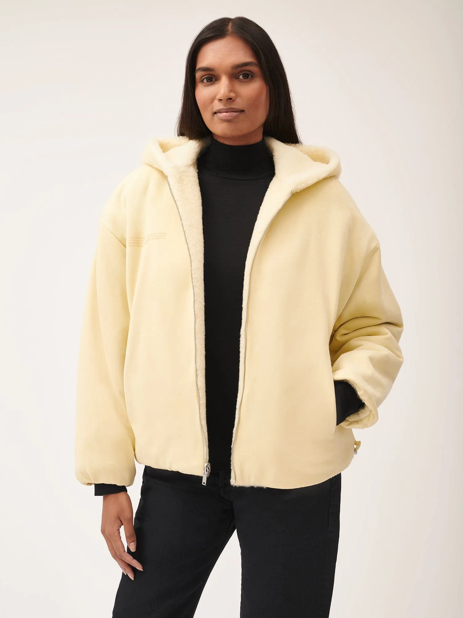 Archive Recycled Wool Fleece Reversible Bomber Jacket—rind yellow