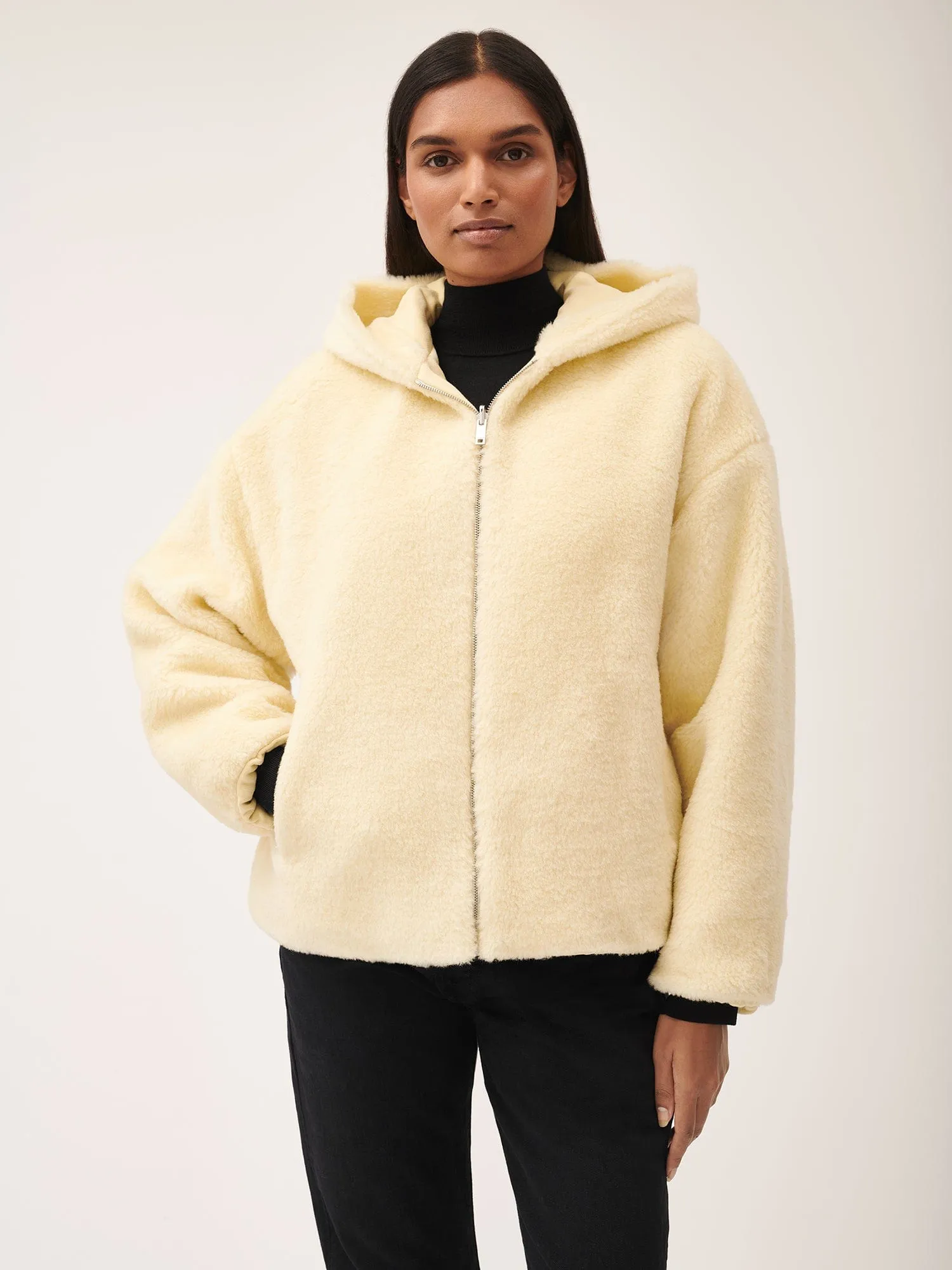 Archive Recycled Wool Fleece Reversible Bomber Jacket—rind yellow