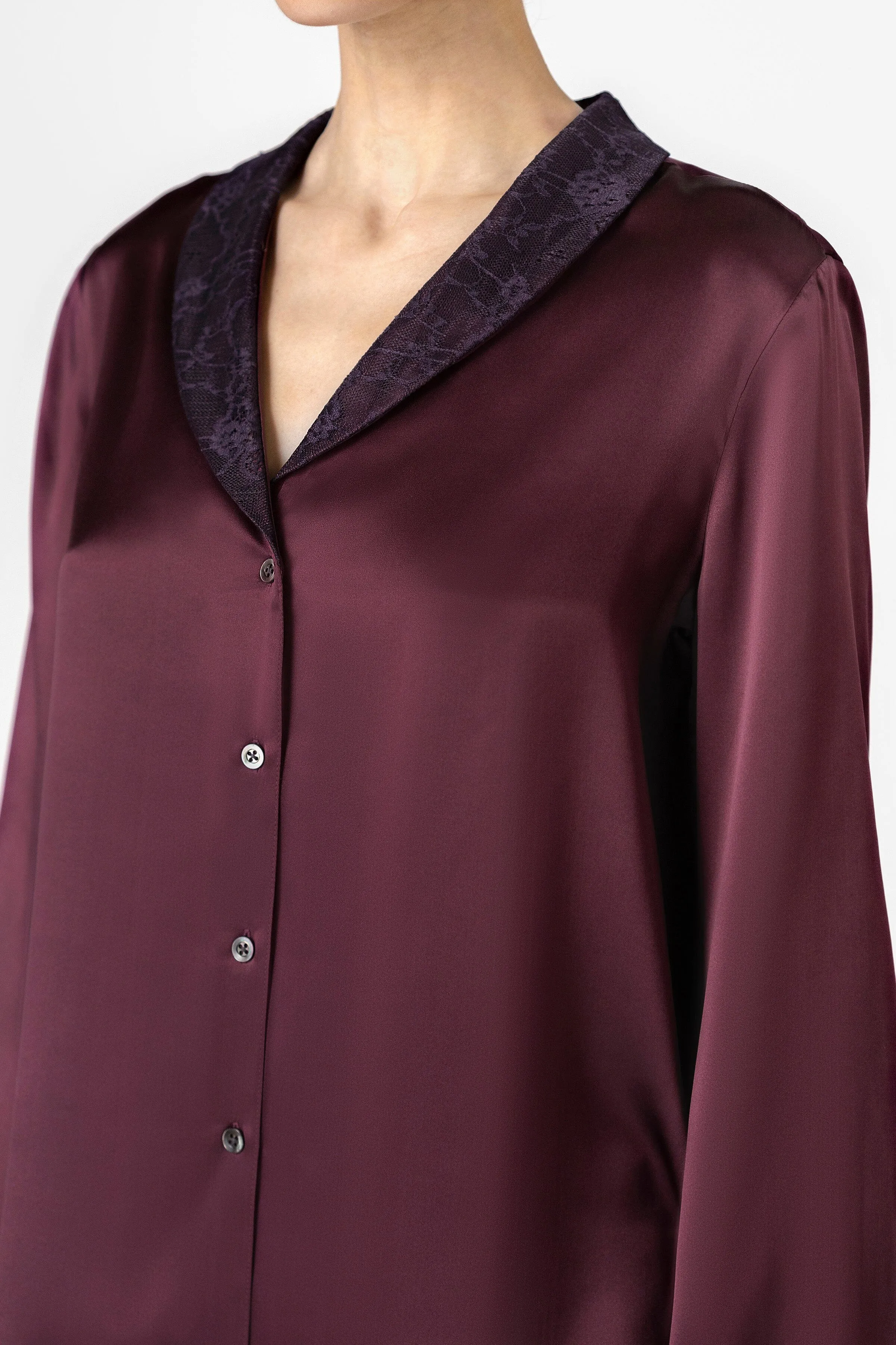 Arden Lush Shawl-collar Silk PJ Set