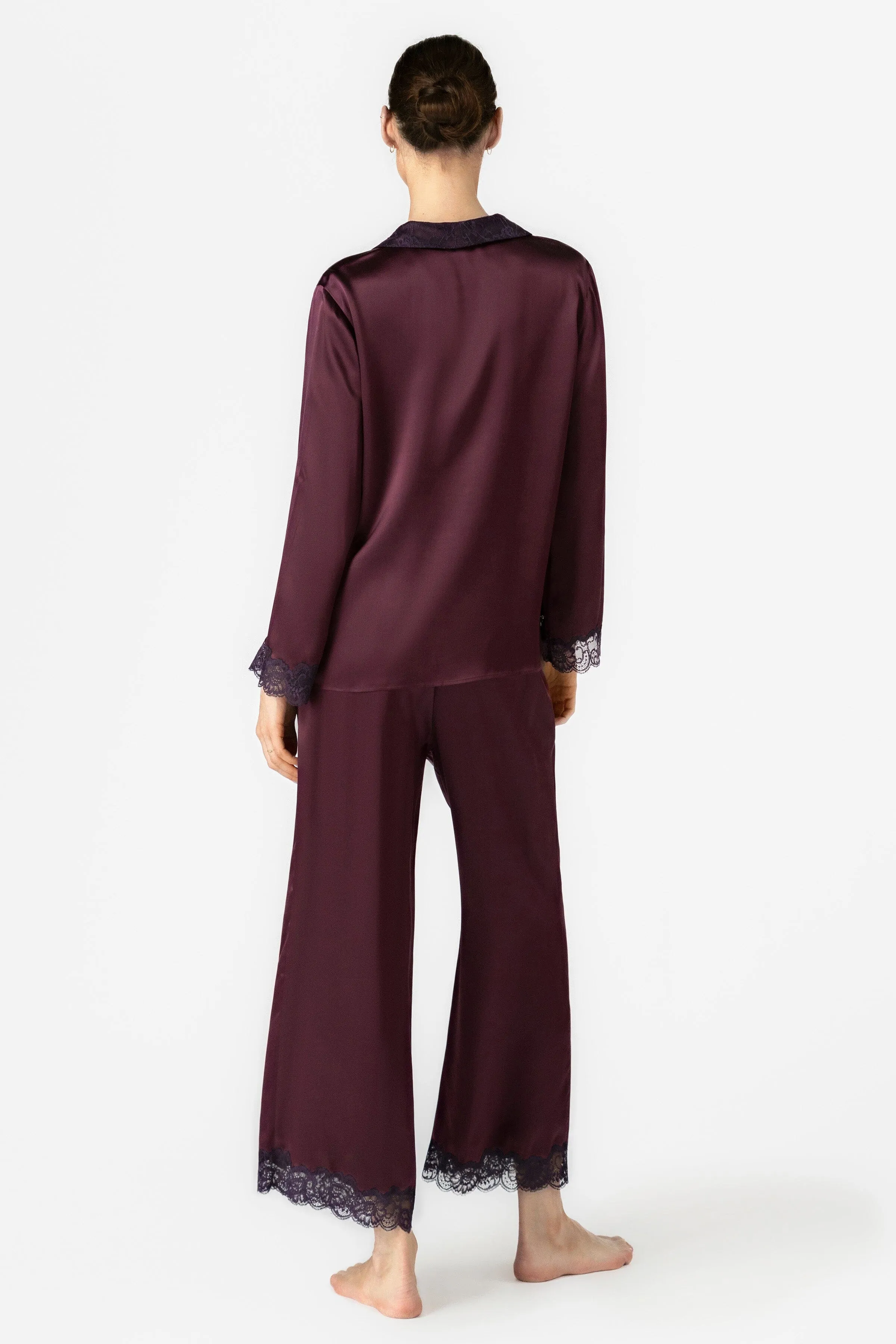 Arden Lush Shawl-collar Silk PJ Set