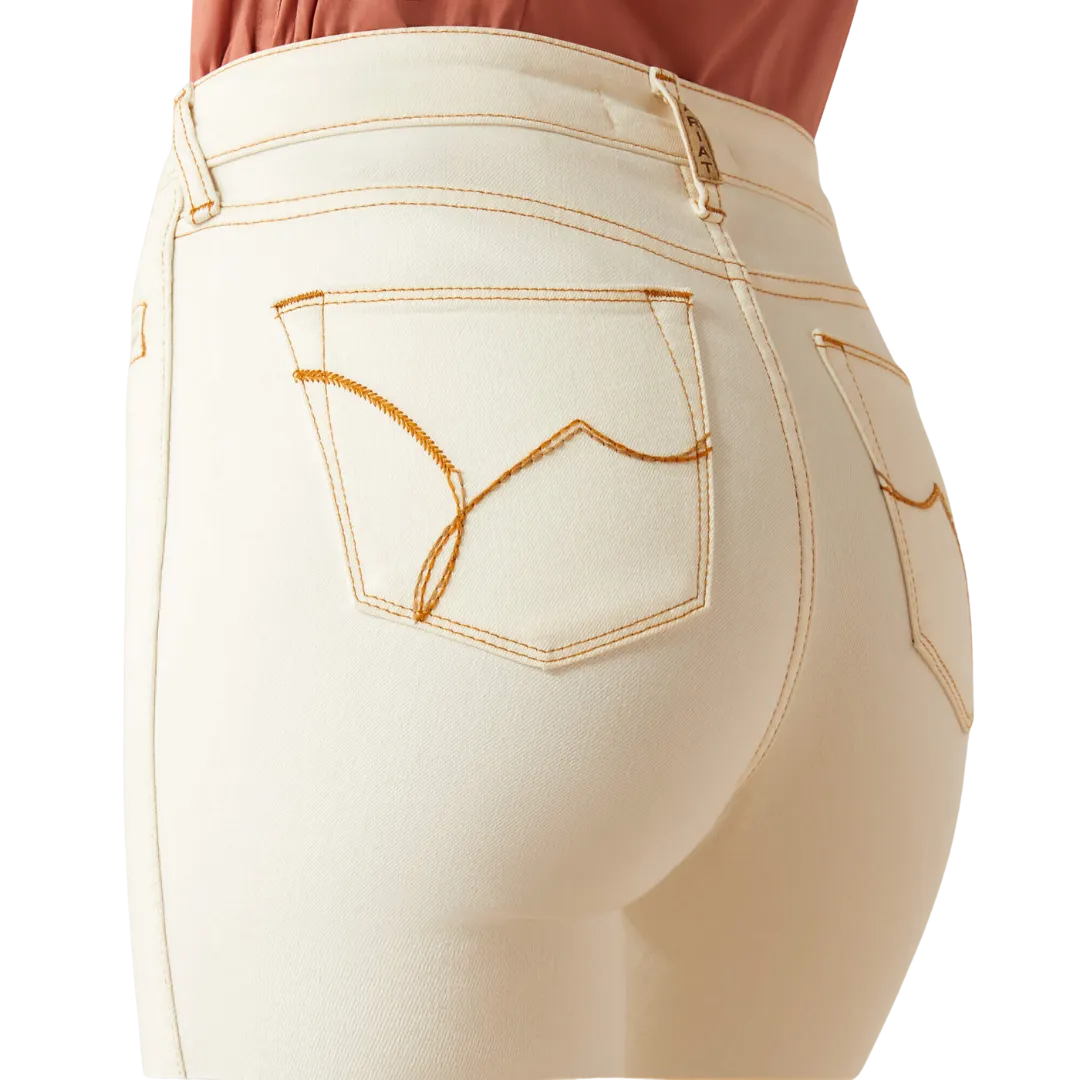 Ariat Women's High Rise Larissa Slim Trouser Ecru Jeans