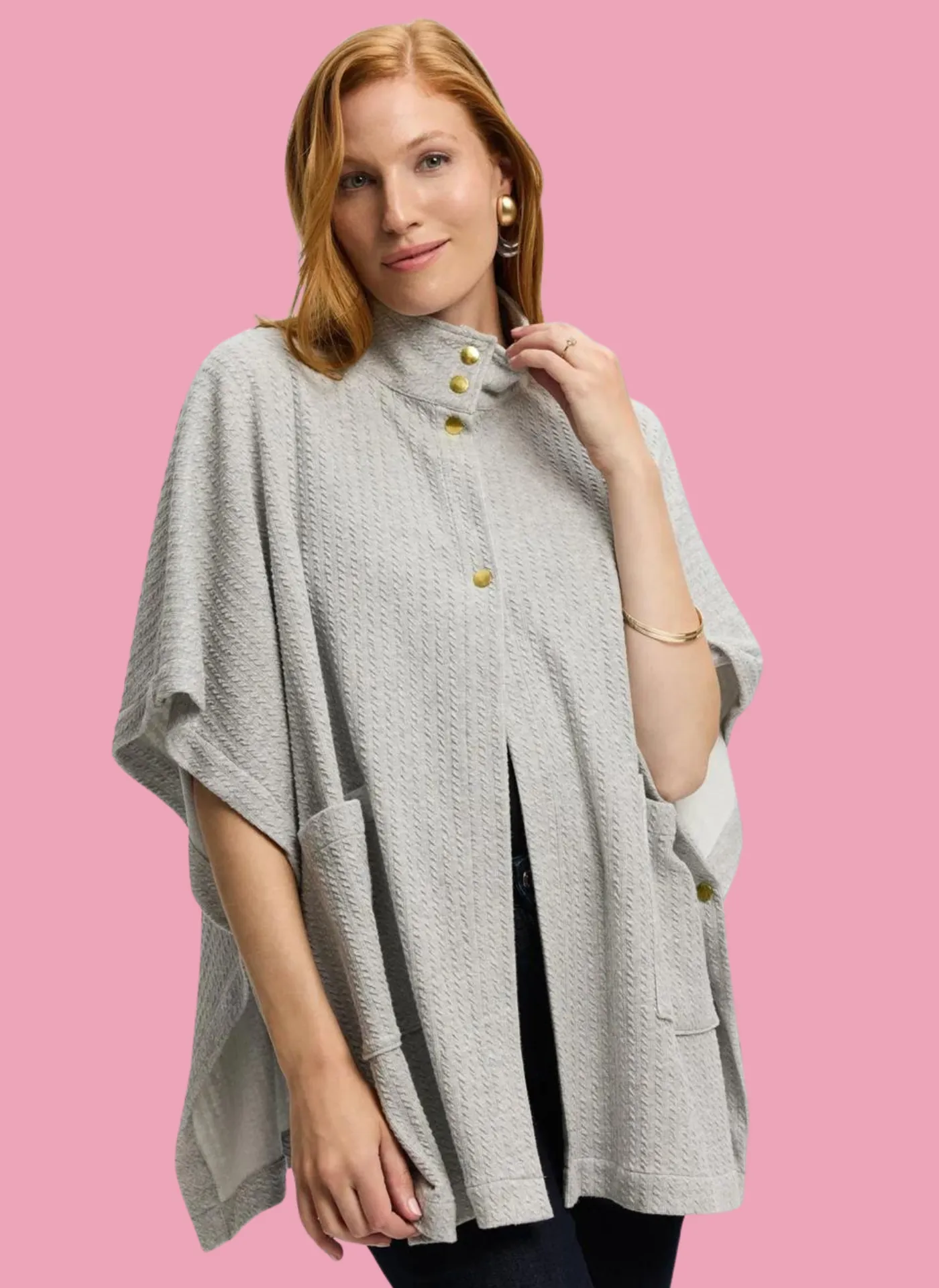 Aspyn Cable Knit Cape