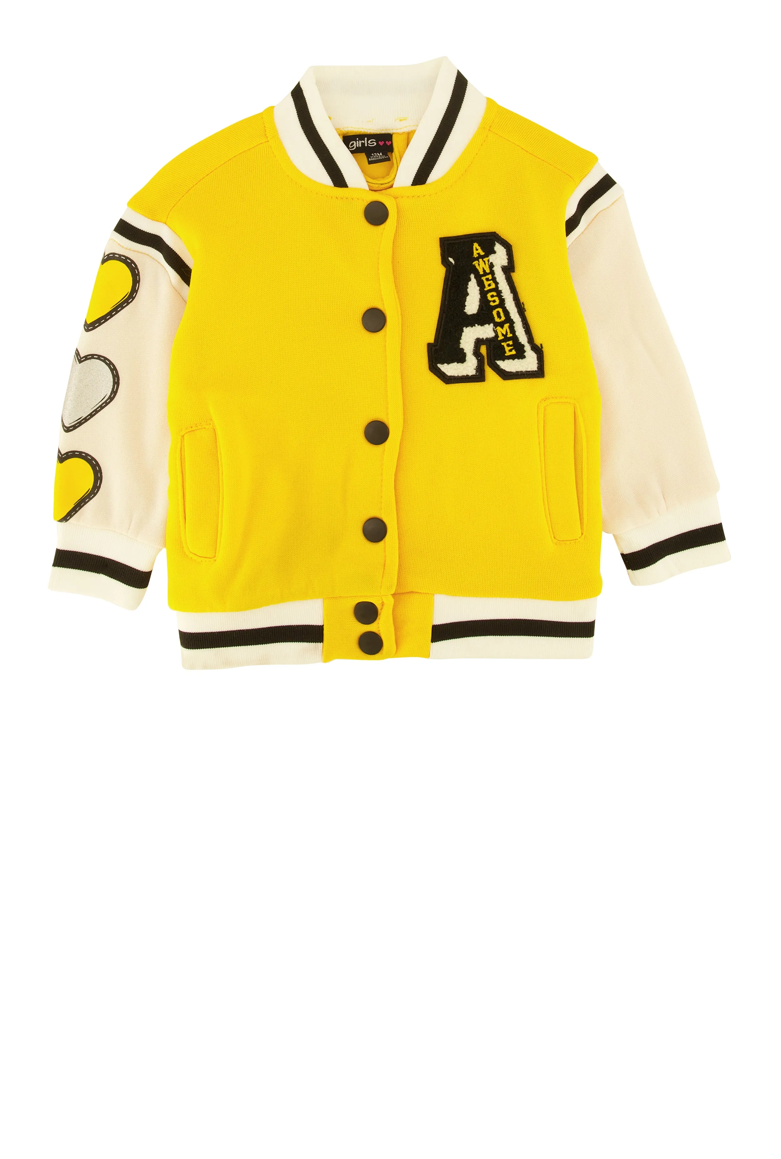 Baby Girls 12-24M Awesome Chenille Graphic Varsity Jacket