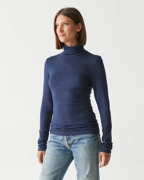 Beck Ruched Turtleneck