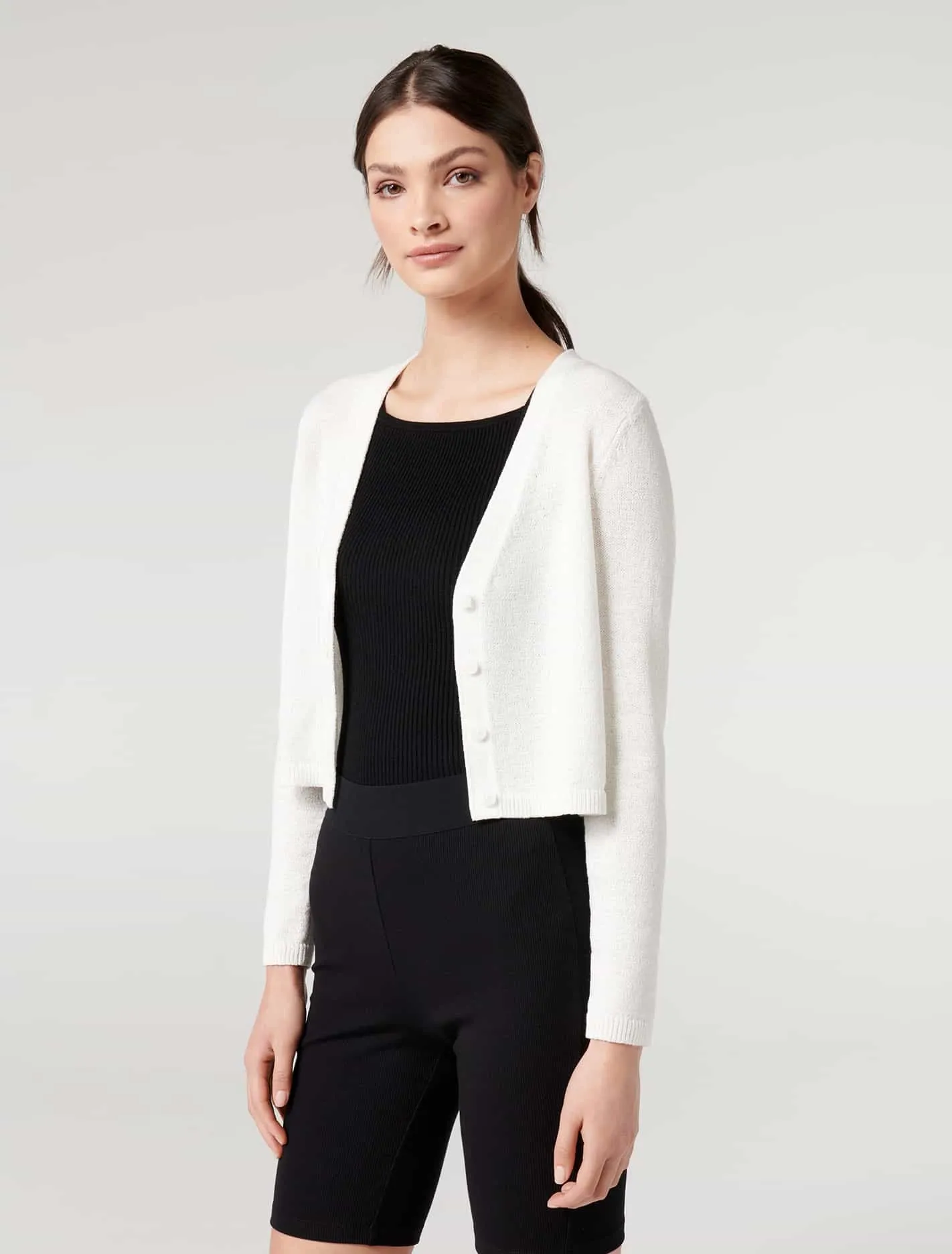 Beck V Neck Crop Knit Cardigan