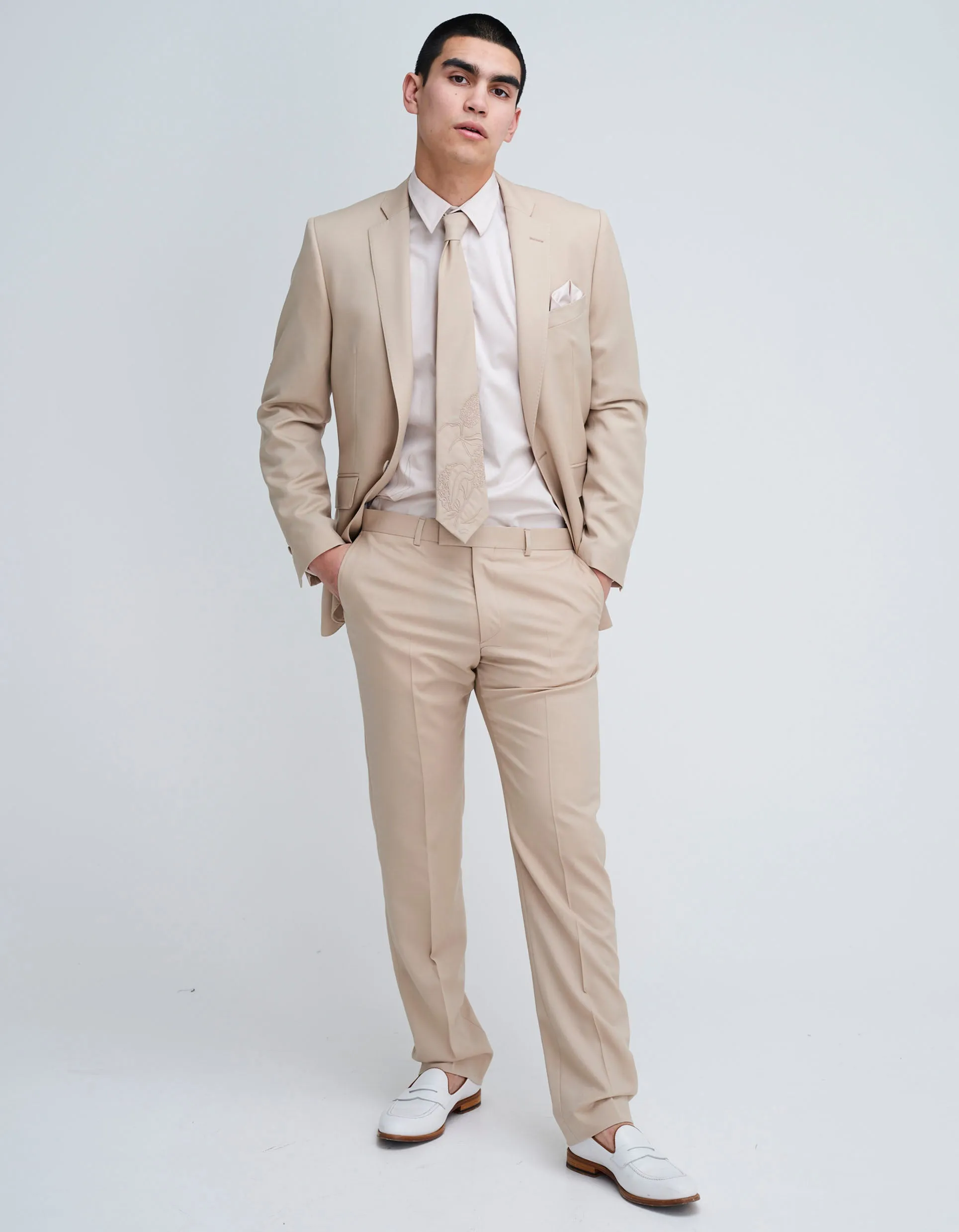 Beige Wool 2 Piece Suit GOLD COLLECTION