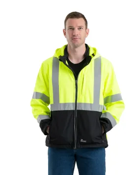 Berne Men's Hi-Vis Class 3 Hooded Softshell Jacket HVJS206