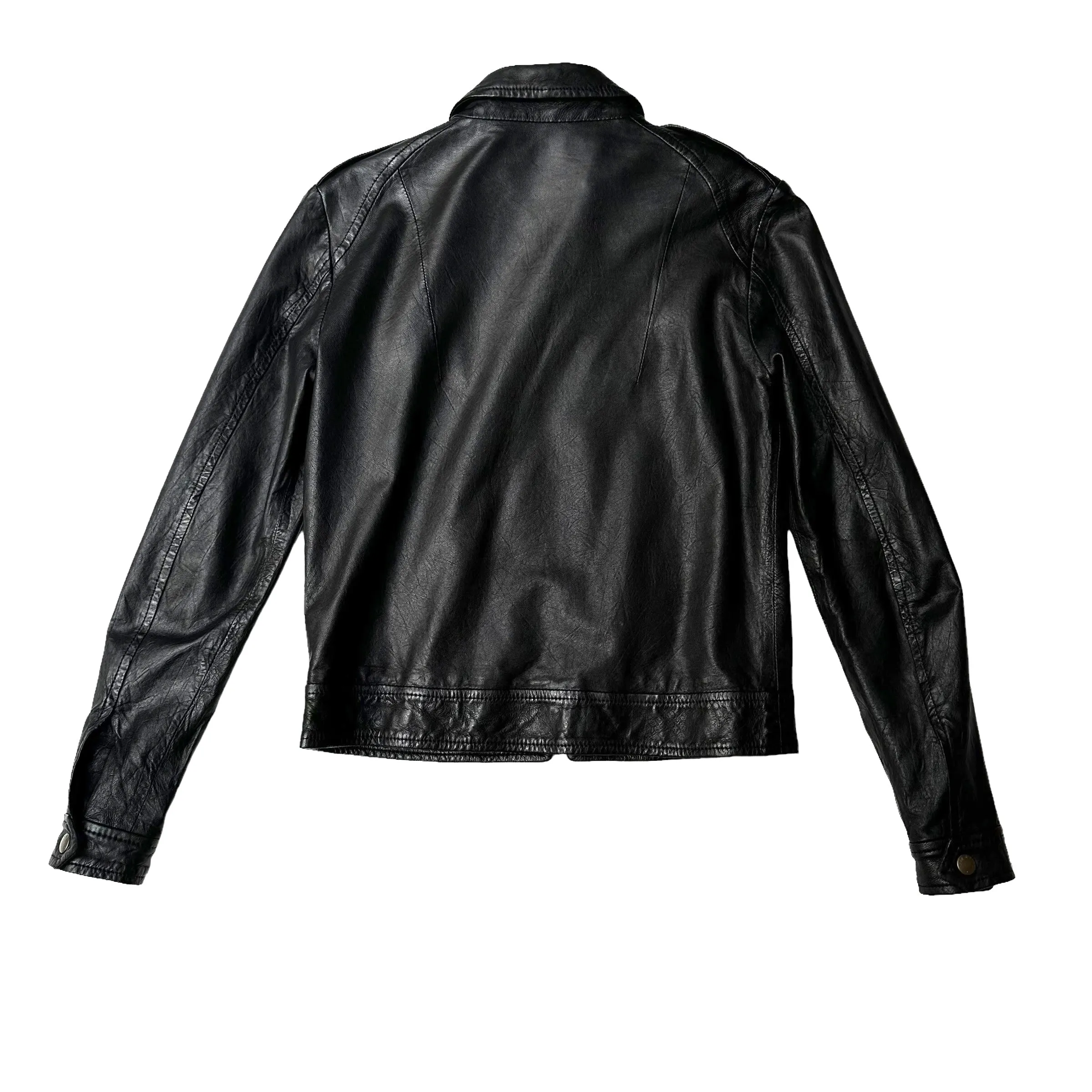 Black Leather Jacket - XS