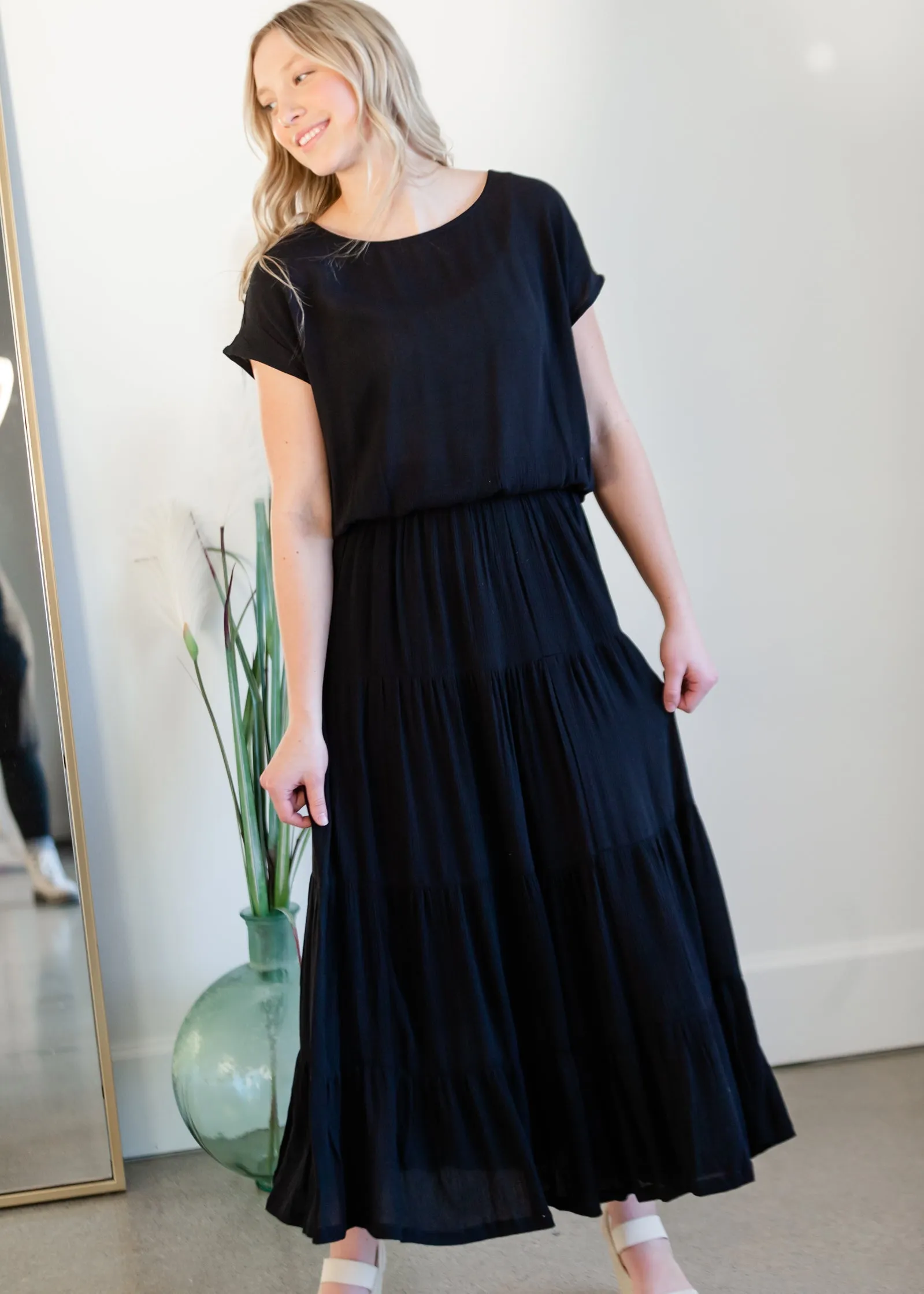 Black Tiered Ruffle Maxi Skirt - FINAL SALE