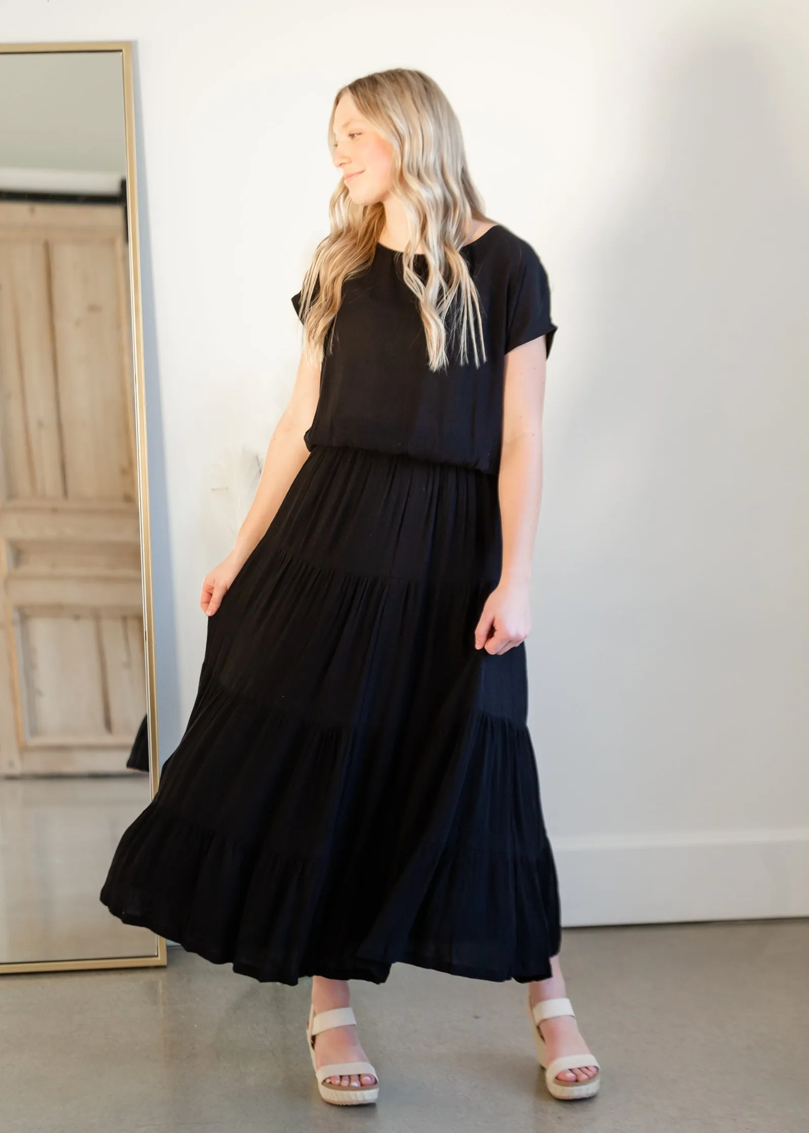 Black Tiered Ruffle Maxi Skirt - FINAL SALE