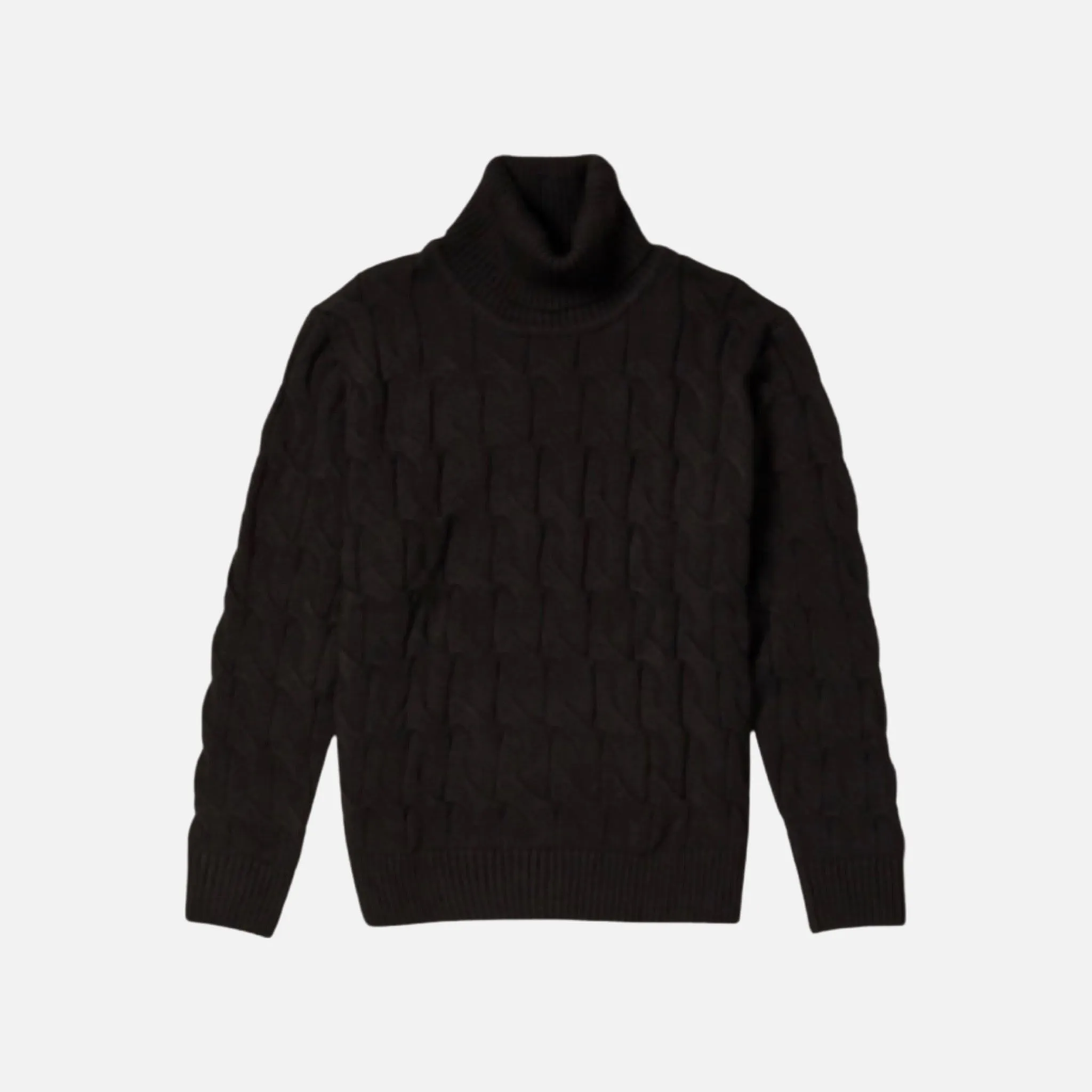 Black Turtleneck Sweater for Men