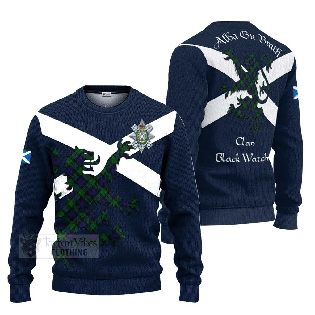 Black Watch Tartan Lion Rampant Ugly Sweater Proudly Display Your Heritage with Alba Gu Brath and Clan Name