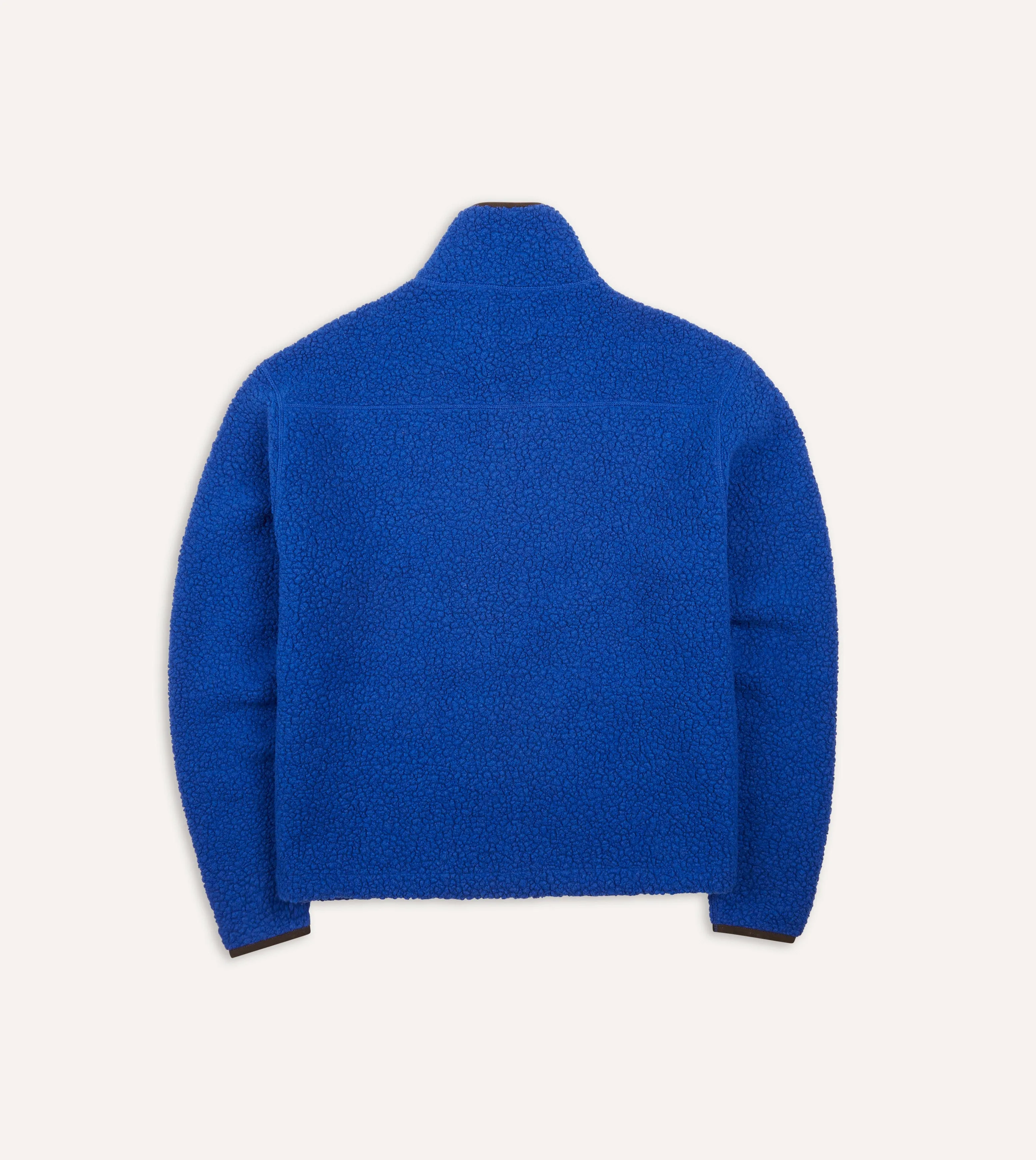 Blue Boucle Wool Zip Fleece Jacket