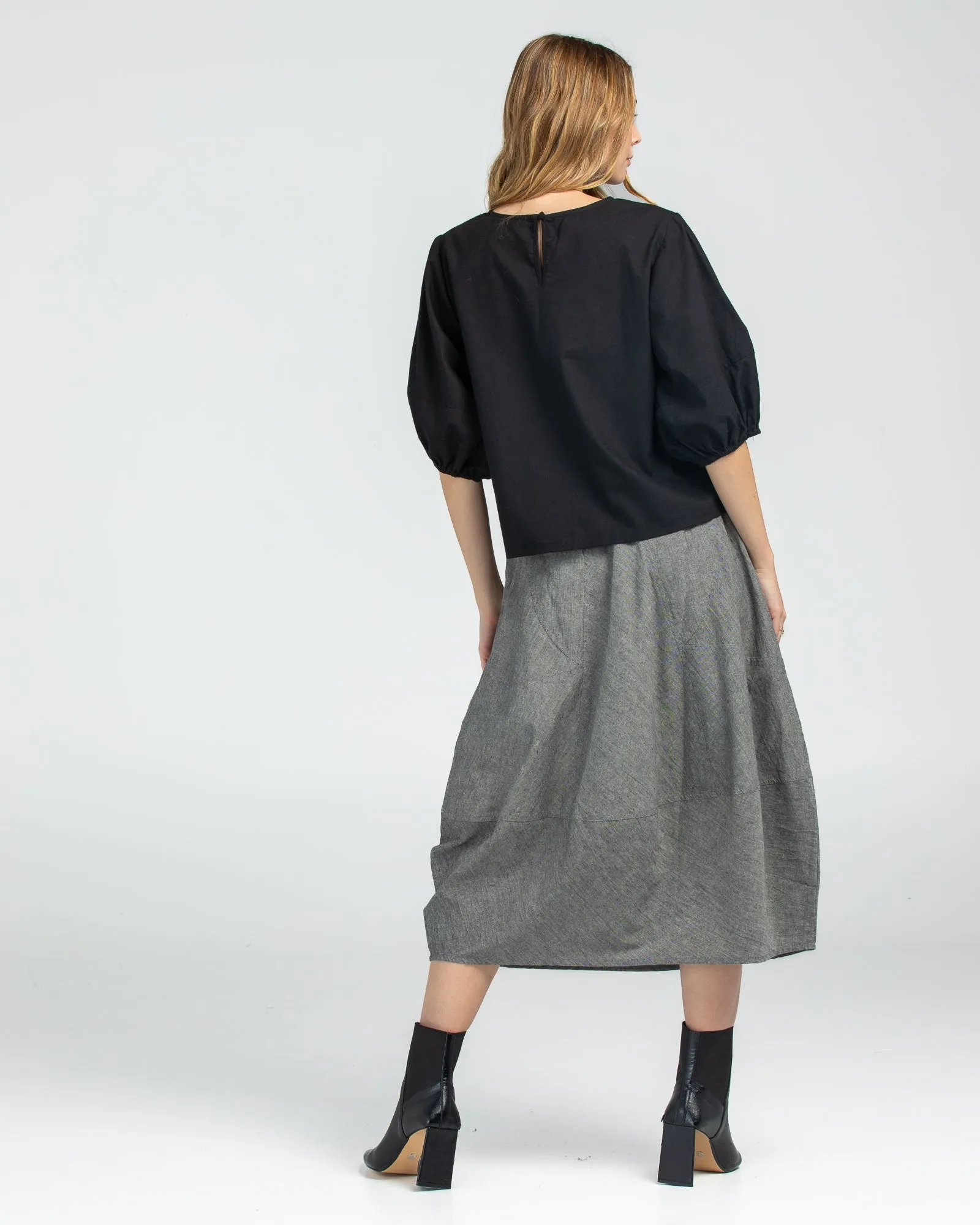 Boom Shankar Guru Skirt Winter Black Chambray