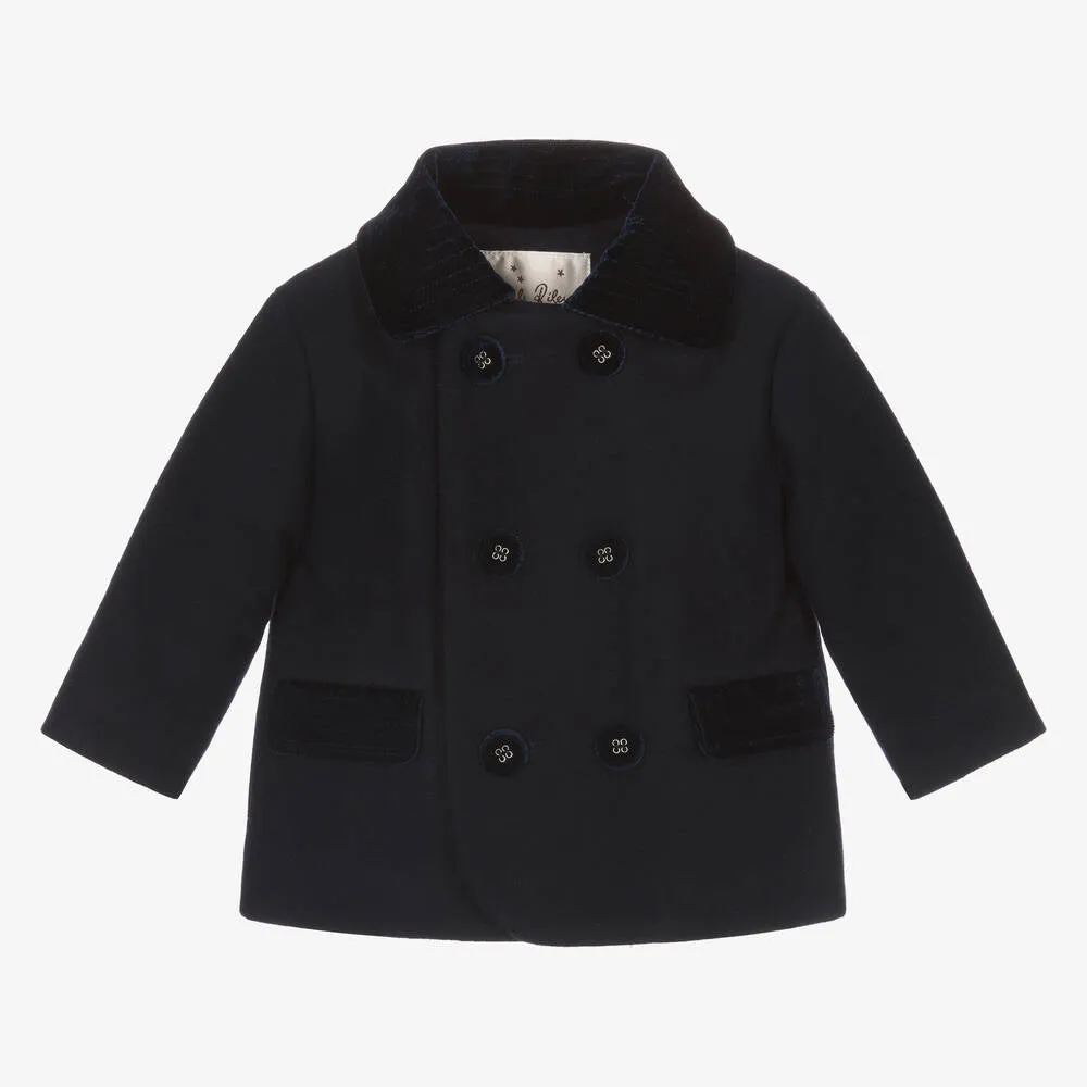 Boys Double Breasted Navy Coat