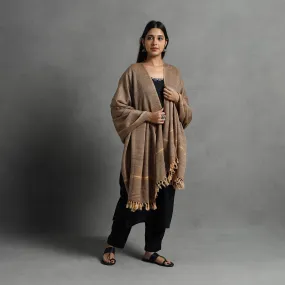 Brown - Kumaun Handwoven Pure Merino Wool Shawl for Women 66