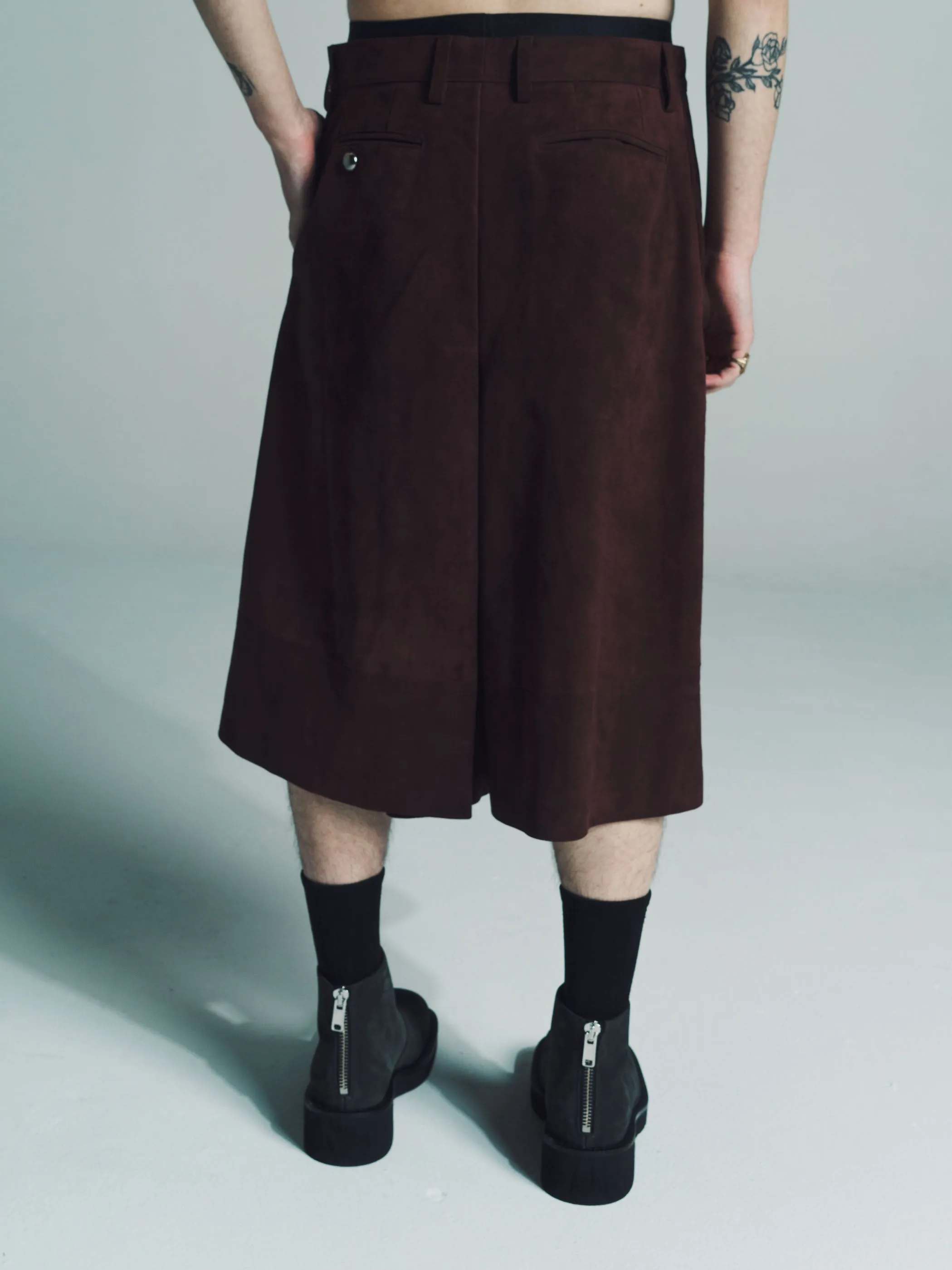 Brown Sheep Leather Flare Culottes