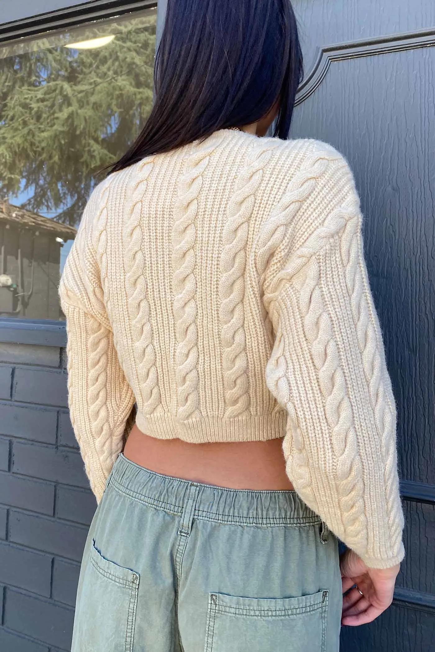 Cable Knit Crop Sweater