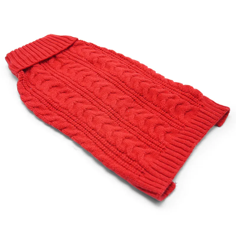 Cable Turtleneck Dog Sweater Red XL