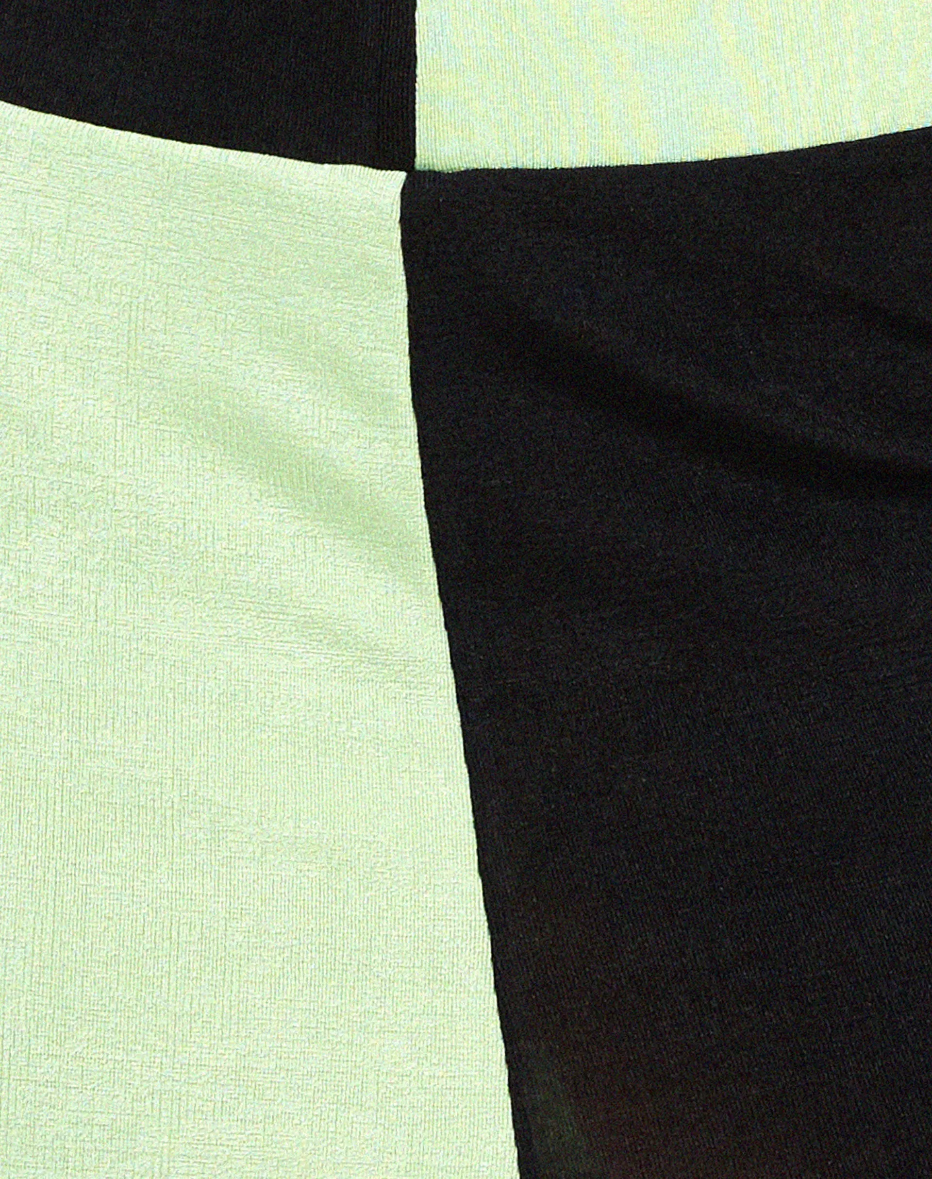 Caisa Mini Skirt in Crepe Black and Lime