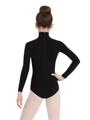 Capezio Turtleneck Long Sleeved Black Leotard - Child Sizes