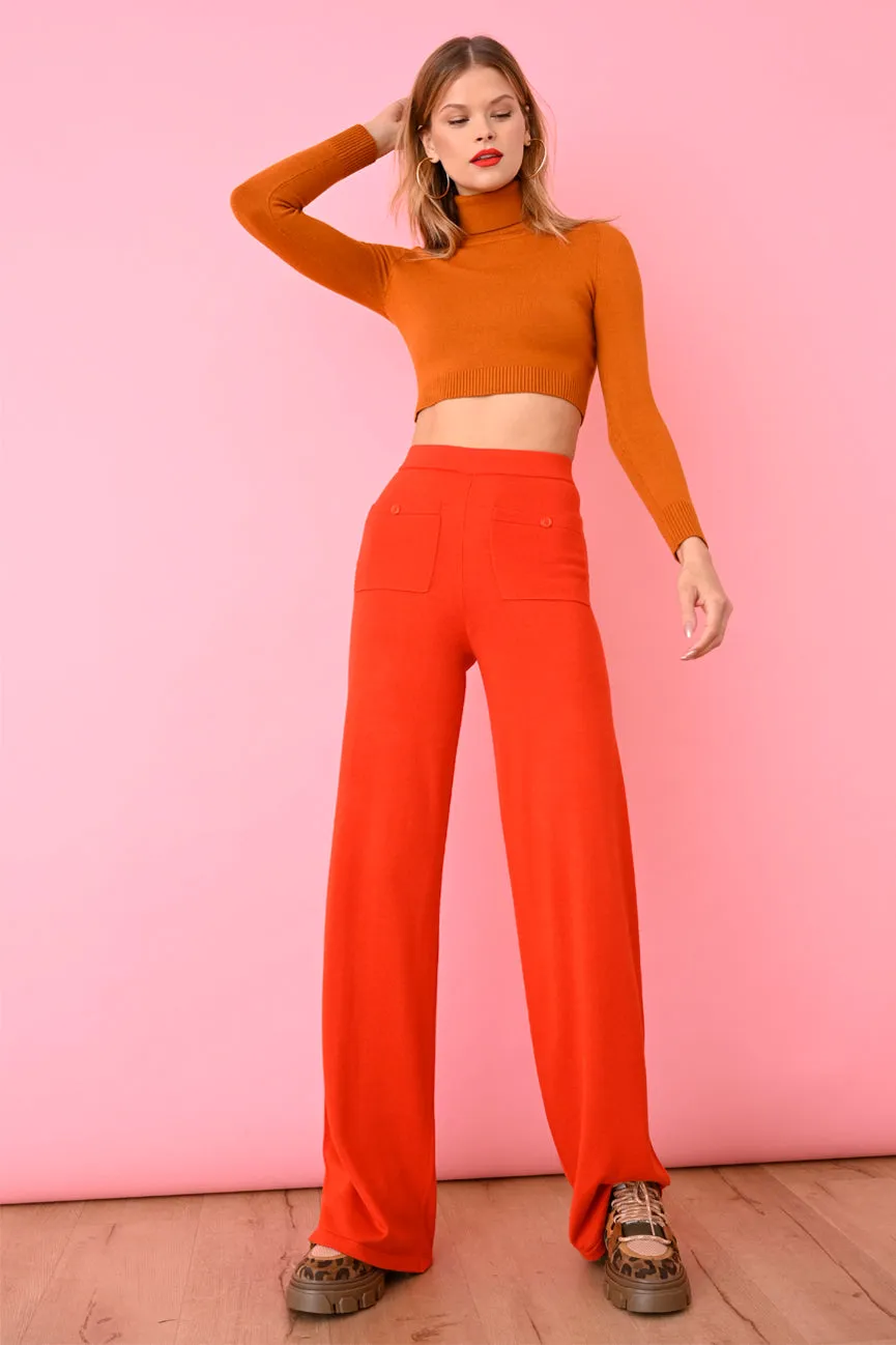 Caramel EcoMerino Long Sleeve Crop Turtleneck