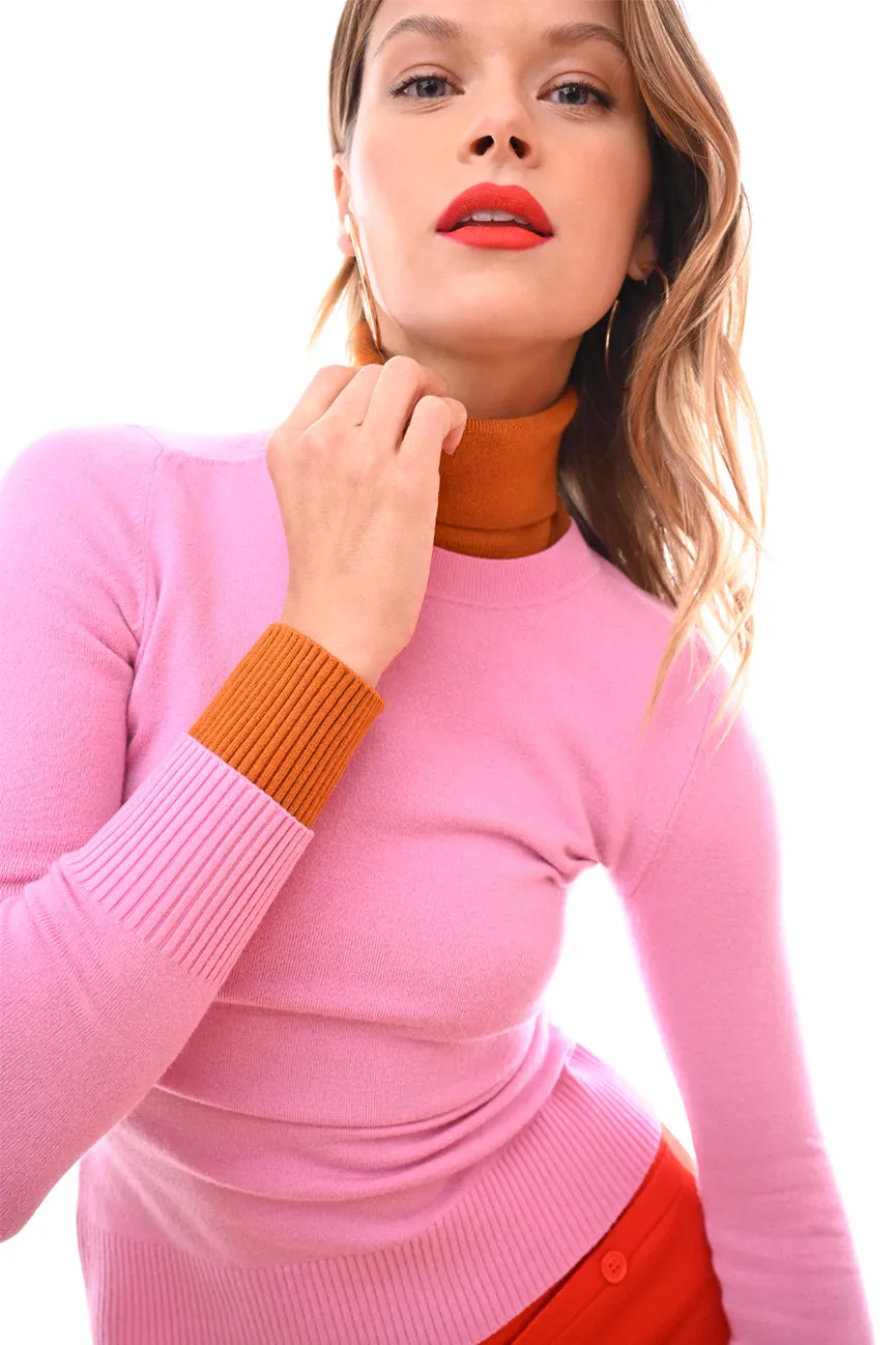 Caramel EcoMerino Long Sleeve Crop Turtleneck