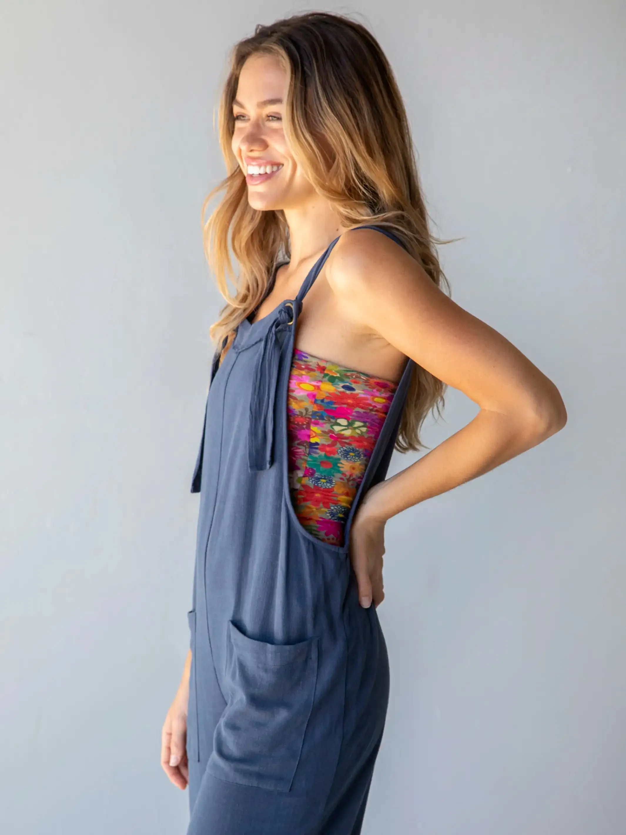 Carly Wide-Leg Jumpsuit - Navy